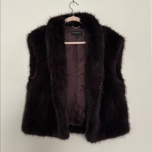 NWT Donna Karan Faux Fur Vest